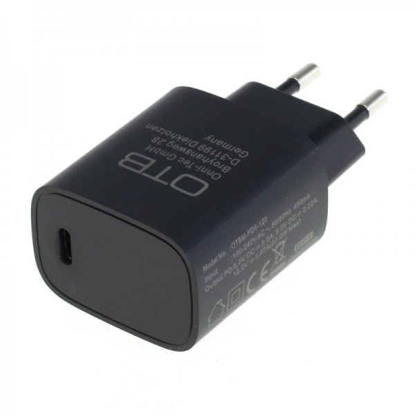 Ladegerät USB-C mit USB Power Delivery USB-PD - 20W - schwarz